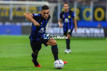 2023-08-19 - Lautaro Martinez of FC Internazionale seen in action during Serie A 2023/24 football match between FC Internazionale and AC Monza at Giuseppe Meazza Stadium, Milan, Italy on August 19, 2023 - INTER - FC INTERNAZIONALE VS AC MONZA - ITALIAN SERIE A - SOCCER