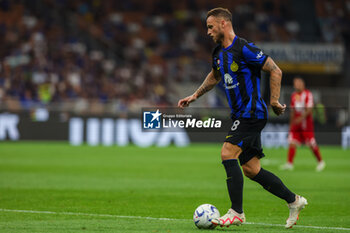 2023-08-19 - Marko Arnautovic of FC Internazionale seen in action during Serie A 2023/24 football match between FC Internazionale and AC Monza at Giuseppe Meazza Stadium, Milan, Italy on August 19, 2023 - INTER - FC INTERNAZIONALE VS AC MONZA - ITALIAN SERIE A - SOCCER