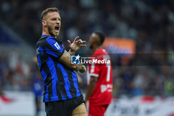 2023-08-19 - Marko Arnautovic of FC Internazionale celebrates during Serie A 2023/24 football match between FC Internazionale and AC Monza at Giuseppe Meazza Stadium, Milan, Italy on August 19, 2023 - INTER - FC INTERNAZIONALE VS AC MONZA - ITALIAN SERIE A - SOCCER
