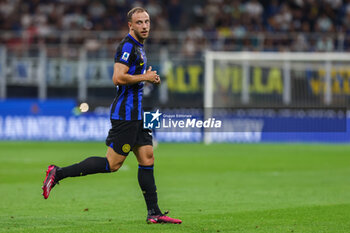 2023-08-19 - Carlos Augusto of FC Internazionale in action during Serie A 2023/24 football match between FC Internazionale and AC Monza at Giuseppe Meazza Stadium, Milan, Italy on August 19, 2023 - INTER - FC INTERNAZIONALE VS AC MONZA - ITALIAN SERIE A - SOCCER