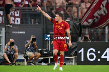 20/08/2023 - Andrea Belotti (AS Roma) celebrates after scoring the goal 1-0 during the Italian Football Championship League A 2023/2024 match between AS Roma vs US Salernitana at the Olimpic Stadium in Rome  on 20 August  2023. - AS ROMA VS US SALERNITANA - SERIE A - CALCIO