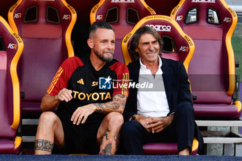 2023-08-20 - Stefano Rapetti and Bruno Conti during the Italian Football Championship League A 2023/2024 match between AS Roma vs US Salernitana at the Olimpic Stadium in Rome  on 20 August  2023. - AS ROMA VS US SALERNITANA - ITALIAN SERIE A - SOCCER