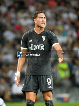 2023-08-20 - Juventus's Dusan Vlahovic portrait reacting - UDINESE CALCIO VS JUVENTUS FC - ITALIAN SERIE A - SOCCER