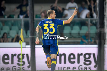 2023-08-26 - Verona's Ondrej Duda celebrates after scoring a goal - HELLAS VERONA FC VS AS ROMA - ITALIAN SERIE A - SOCCER