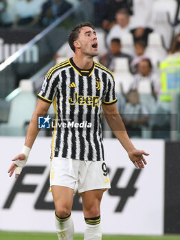 2023-08-27 - Dusan Vlahovic (Juventus FC) celebrates the goal - JUVENTUS FC VS BOLOGNA FC - ITALIAN SERIE A - SOCCER