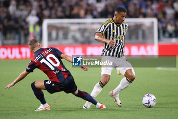 2023-08-27 - Karl Karlsson (Bologna FC) vs Danilo Luiz da Silva (Juventus FC) - JUVENTUS FC VS BOLOGNA FC - ITALIAN SERIE A - SOCCER