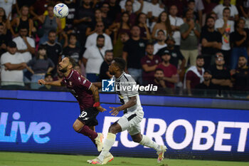 2023-08-28 - Grigoris Kastanos of US Salernitana 1919 competes for the ball with Florian Thauvin of Udinese Calcio during Serie A between US Salernitana 1919 vs Udinese Calcio at Arechi Stadium - US SALERNITANA VS UDINESE CALCIO - ITALIAN SERIE A - SOCCER