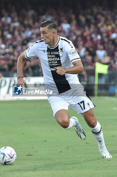 2023-08-28 - Lorenzo Lucca of Udinese Calcio in action during Serie A between US Salernitana 1919 vs Udinese Calcio at Arechi Stadium - US SALERNITANA VS UDINESE CALCIO - ITALIAN SERIE A - SOCCER