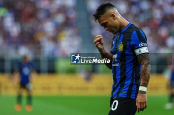 2023-09-03 - Lautaro Martinez of FC Internazionale reacts during Serie A 2023/24 football match between FC Internazionale and ACF Fiorentina at Giuseppe Meazza Stadium, Milan, Italy on September 03, 2023 - INTER - FC INTERNAZIONALE VS ACF FIORENTINA - ITALIAN SERIE A - SOCCER