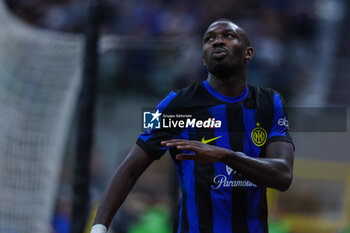 2023-09-03 - Marcus Thuram of FC Internazionale reacts during Serie A 2023/24 football match between FC Internazionale and ACF Fiorentina at Giuseppe Meazza Stadium, Milan, Italy on September 03, 2023 - INTER - FC INTERNAZIONALE VS ACF FIORENTINA - ITALIAN SERIE A - SOCCER
