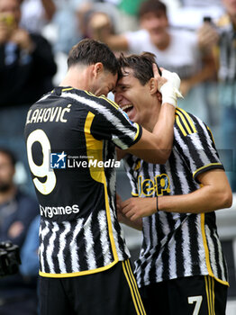 2023-09-16 - Dusan Vlahovic (Juventus FC) and Federico Chiesa (Juventus FC) celebrates - JUVENTUS FC VS SS LAZIO - ITALIAN SERIE A - SOCCER