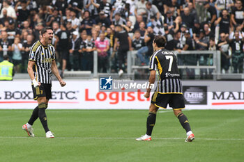 2023-09-16 - Dusan Vlahovic (Juventus FC) and Federico Chiesa (Juventus FC) celebrates - JUVENTUS FC VS SS LAZIO - ITALIAN SERIE A - SOCCER