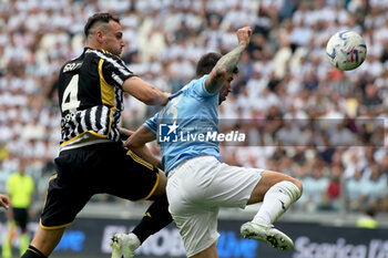 2023-09-16 - Federico Gatti (Juventus FC) kick the ball on head - JUVENTUS FC VS SS LAZIO - ITALIAN SERIE A - SOCCER