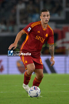 2023-09-17 - Riccardo Pagano (AS Roma);  during the Italian Football Championship League A 2023/2024 match between AS Roma vs Empoli FC at the Olimpic Stadium in Rome  on 17 September  2023. - AS ROMA VS EMPOLI FC - ITALIAN SERIE A - SOCCER