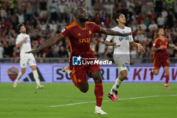 2023-09-17 - Romelu Lukaku (AS Roma);  during the Italian Football Championship League A 2023/2024 match between AS Roma vs Empoli FC at the Olimpic Stadium in Rome  on 17 September  2023. - AS ROMA VS EMPOLI FC - ITALIAN SERIE A - SOCCER
