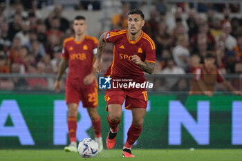 2023-09-17 - Leandro Paredes (AS Roma);  during the Italian Football Championship League A 2023/2024 match between AS Roma vs Empoli FC at the Olimpic Stadium in Rome  on 17 September  2023. - AS ROMA VS EMPOLI FC - ITALIAN SERIE A - SOCCER