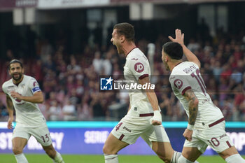 2023-09-18 - Alessandro Buongiorno of Torino FC rejoice after scoring a goal of 0-1 during the Serie A match between US Salernitana 1919 vs Torino FC at Stadio Arechi - US SALERNITANA VS TORINO FC - ITALIAN SERIE A - SOCCER