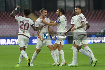 2023-09-18 - Alessandro Buongiorno of Torino FC rejoice after scoring a goal of 0-1 with his teammate during the Serie A match between US Salernitana 1919 vs Torino FC at Stadio Arechi - US SALERNITANA VS TORINO FC - ITALIAN SERIE A - SOCCER