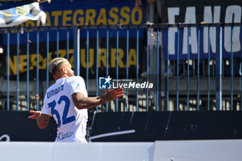 2023-09-24 - Inter - FC Internazionale's Federico Dimarco celebrates after scoring a goal - EMPOLI FC VS INTER - FC INTERNAZIONALE - ITALIAN SERIE A - SOCCER
