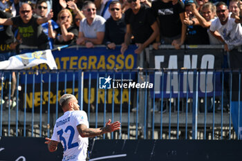 2023-09-24 - Inter - FC Internazionale's Federico Dimarco celebrates after scoring a goal - EMPOLI FC VS INTER - FC INTERNAZIONALE - ITALIAN SERIE A - SOCCER