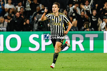 2023-09-23 - Federico Chiesa (Juventus) celebrates after scoring the gol of 2-2 - US SASSUOLO VS JUVENTUS FC - ITALIAN SERIE A - SOCCER
