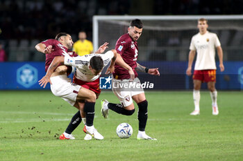 2023-09-24 - Ricardo Rodriguez (Torino FC) and Nemania Radonjic (Torino FC) vs Paulo Dybala (AS Roma) - TORINO FC VS AS ROMA - ITALIAN SERIE A - SOCCER