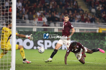 2023-09-24 - Dusan Zapata (Torino FC) scores the goal of 1-1 - TORINO FC VS AS ROMA - ITALIAN SERIE A - SOCCER