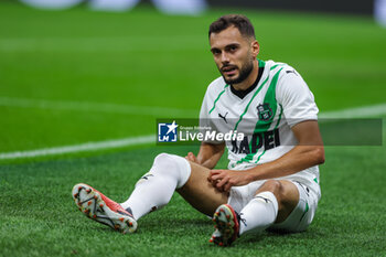 2023-09-27 - Nedim Bajrami of US Sassuolo reacts during Serie A 2023/24 football match between FC Internazionale and US Sassuolo at Giuseppe Meazza Stadium, Milan, Italy on September 27, 2023 - INTER - FC INTERNAZIONALE VS US SASSUOLO - ITALIAN SERIE A - SOCCER