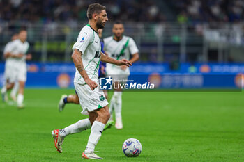 2023-09-27 - Domenico Berardi of US Sassuolo seen in action during Serie A 2023/24 football match between FC Internazionale and US Sassuolo at Giuseppe Meazza Stadium, Milan, Italy on September 27, 2023 - INTER - FC INTERNAZIONALE VS US SASSUOLO - ITALIAN SERIE A - SOCCER