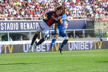 2023-10-01 - Riccardo Calafiori (Bologna Fc) in action against Mattia Destro (Empoli Fc) - BOLOGNA FC VS EMPOLI FC - ITALIAN SERIE A - SOCCER