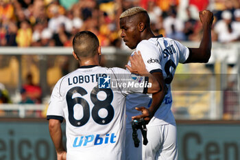 2023-09-30 - Victor Osimhen (SSC Napoli) celebrates after scoring a goal with Stanislav Lobotka (SSC Napoli) - US LECCE VS SSC NAPOLI - ITALIAN SERIE A - SOCCER