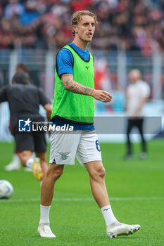 2023-09-30 - Nicolo Rovella of SS Lazio warms up during Serie A 2023/24 football match between AC Milan and SS Lazio at San Siro Stadium, Milan, Italy on September 30, 2023 - AC MILAN VS SS LAZIO - ITALIAN SERIE A - SOCCER