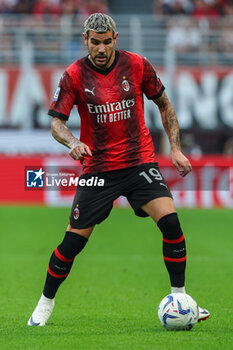 2023-09-30 - Theo Hernandez of AC Milan seen in action during Serie A 2023/24 football match between AC Milan and SS Lazio at San Siro Stadium, Milan, Italy on September 30, 2023 - AC MILAN VS SS LAZIO - ITALIAN SERIE A - SOCCER