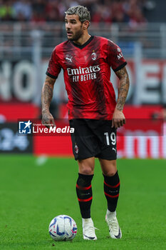 2023-09-30 - Theo Hernandez of AC Milan seen in action during Serie A 2023/24 football match between AC Milan and SS Lazio at San Siro Stadium, Milan, Italy on September 30, 2023 - AC MILAN VS SS LAZIO - ITALIAN SERIE A - SOCCER