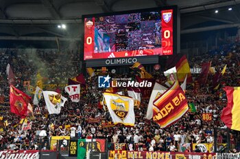2023-10-01 - Supporters AS Roma during the Italian Football Championship League A 2023/2024 match between AS Roma vs Frosinone Calcio at the Olimpic Stadium in Rome on 01 October  2023. - AS ROMA VS FROSINONE CALCIO - ITALIAN SERIE A - SOCCER