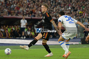 2023-10-01 - Rick Karsdorp (AS Roma); during the Italian Football Championship League A 2023/2024 match between AS Roma vs Frosinone Calcio at the Olimpic Stadium in Rome on 01 October  2023. - AS ROMA VS FROSINONE CALCIO - ITALIAN SERIE A - SOCCER