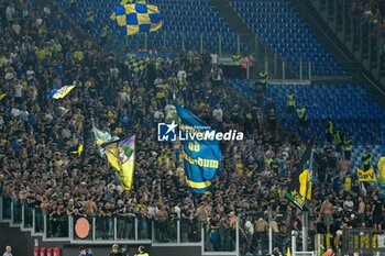 2023-10-01 - Supporters Frosinone Calcio during the Italian Football Championship League A 2023/2024 match between AS Roma vs Frosinone Calcio at the Olimpic Stadium in Rome on 01 October  2023. - AS ROMA VS FROSINONE CALCIO - ITALIAN SERIE A - SOCCER