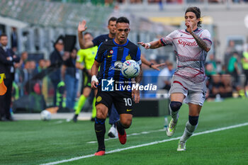 2023-10-07 - Lautaro Martinez of FC Internazionale seen in action during Serie A 2023/24 football match between FC Internazionale and Bologna FC at Giuseppe Meazza Stadium, Milan, Italy on October 07, 2023 - INTER - FC INTERNAZIONALE VS BOLOGNA FC - ITALIAN SERIE A - SOCCER