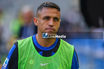 2023-10-07 - Alexis Sanchez of FC Internazionale looks on during Serie A 2023/24 football match between FC Internazionale and Bologna FC at Giuseppe Meazza Stadium, Milan, Italy on October 07, 2023 - INTER - FC INTERNAZIONALE VS BOLOGNA FC - ITALIAN SERIE A - SOCCER