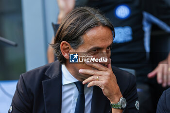 2023-10-07 - Simone Inzaghi Head Coach of FC Internazionale reacts during Serie A 2023/24 football match between FC Internazionale and Bologna FC at Giuseppe Meazza Stadium, Milan, Italy on October 07, 2023 - INTER - FC INTERNAZIONALE VS BOLOGNA FC - ITALIAN SERIE A - SOCCER