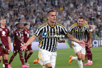 2023-10-07 - Arkadiusz Milik (Juventus FC) celebrates the goal - JUVENTUS FC VS TORINO FC - ITALIAN SERIE A - SOCCER
