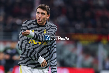 2023-10-22 - Andrea Cambiaso of Juventus FC looks on during Serie A 2023/24 football match between AC Milan and Juventus FC at San Siro Stadium, Milan, Italy on October 22, 2023 - AC MILAN VS JUVENTUS FC - ITALIAN SERIE A - SOCCER