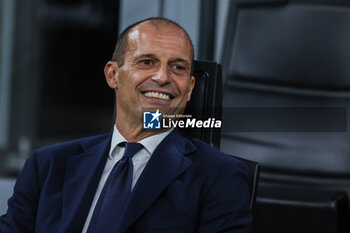 2023-10-22 - Massimiliano Allegri Head Coach of Juventus FC smiling during Serie A 2023/24 football match between AC Milan and Juventus FC at San Siro Stadium, Milan, Italy on October 22, 2023 - AC MILAN VS JUVENTUS FC - ITALIAN SERIE A - SOCCER
