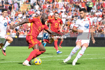 2023-10-22 - Romelu Lukaku (AS Roma);  during the Italian Football Championship League A 2023/2024 match between AS Roma vs AC Monza at the Olimpic Stadium in Rome on 22 October  2023. - AS ROMA VS AC MONZA - ITALIAN SERIE A - SOCCER