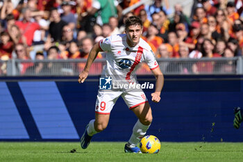 2023-10-22 - Lorenzo Colombo (AC Monza)  during the Italian Football Championship League A 2023/2024 match between AS Roma vs AC Monza at the Olimpic Stadium in Rome on 22 October  2023. - AS ROMA VS AC MONZA - ITALIAN SERIE A - SOCCER