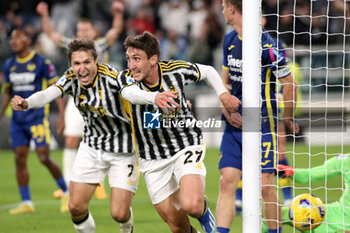 2023-10-28 - Andrea Cambiaso (Juventus FC) scores the goal andcelebrates - JUVENTUS FC VS HELLAS VERONA FC - ITALIAN SERIE A - SOCCER