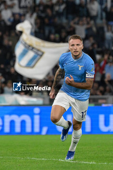 2023-10-30 - Ciro Immobile (SS Lazio); celebrates after scoring the goal 1-0 during the Italian Football Championship League A 2023/2024 match between SS Lazio vs ACF Fiorentina at the Olimpic Stadium in Rome on 30 September 2023. - SS LAZIO VS ACF FIORENTINA - ITALIAN SERIE A - SOCCER