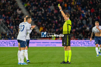 2023-11-03 - Yellow card for Lazio's Mattia Zaccagni - BOLOGNA FC VS SS LAZIO - ITALIAN SERIE A - SOCCER