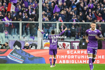 2023-11-12 - Fiorentina's Nicolas Gonzalez celebrates after scoring the 2-1 goal - ACF FIORENTINA VS BOLOGNA FC - ITALIAN SERIE A - SOCCER