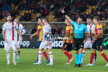 2023-11-11 - Olivier Giroud of AC Milan receives a red card - US LECCE VS AC MILAN - ITALIAN SERIE A - SOCCER